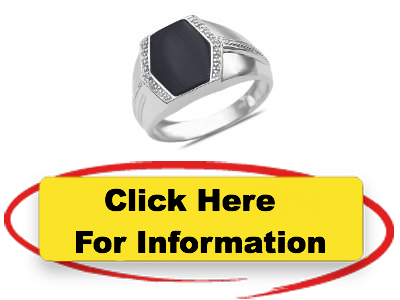  Mens Diamond Accent Onyx Ring in 10k White Gold